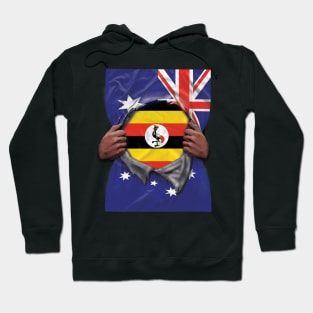 Uganda Flag Australian Flag Ripped - Gift for Ugandan From Uganda Hoodie